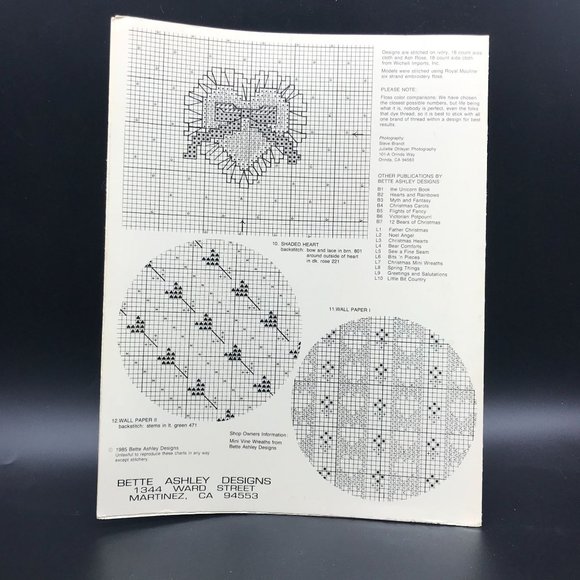 Vintage Cross Stitch Patterns, Mini Wreaths Spring Things Designs for Vines - Picture 2 of 2